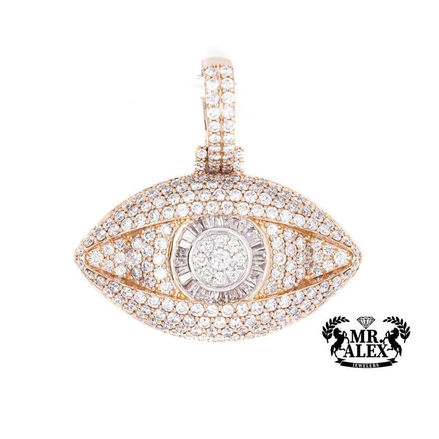 10K Big Luxury Eye Diamond Pendant 4.00CT - Mr. Alex Jewelry