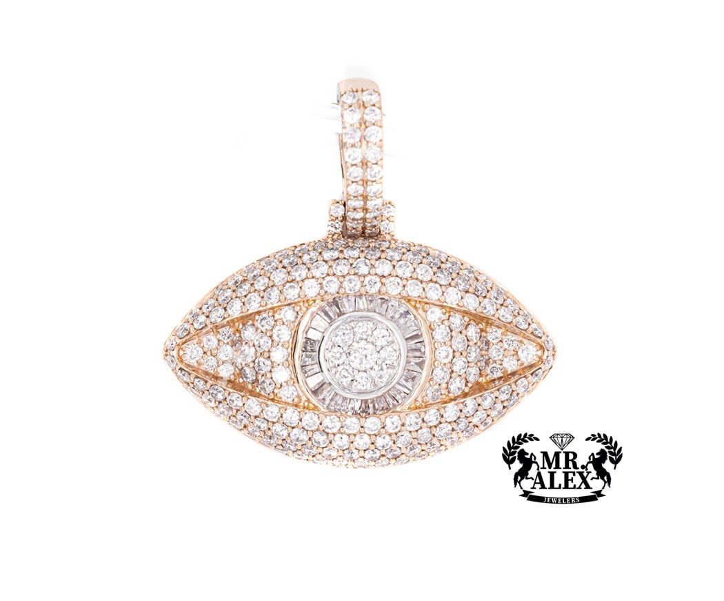 10K Big Luxury Eye Diamond Pendant 4.00CT - Mr. Alex Jewelry
