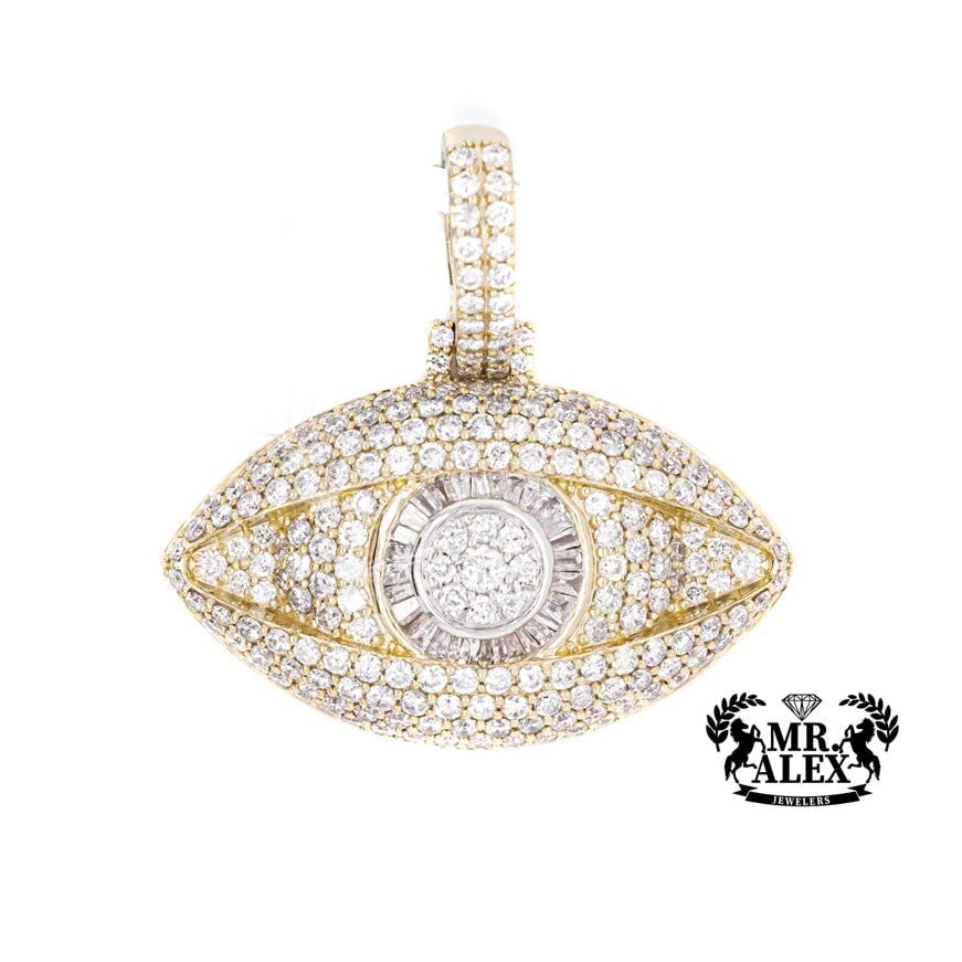 10K Big Luxury Eye Diamond Pendant 4.00CT - Mr. Alex Jewelry