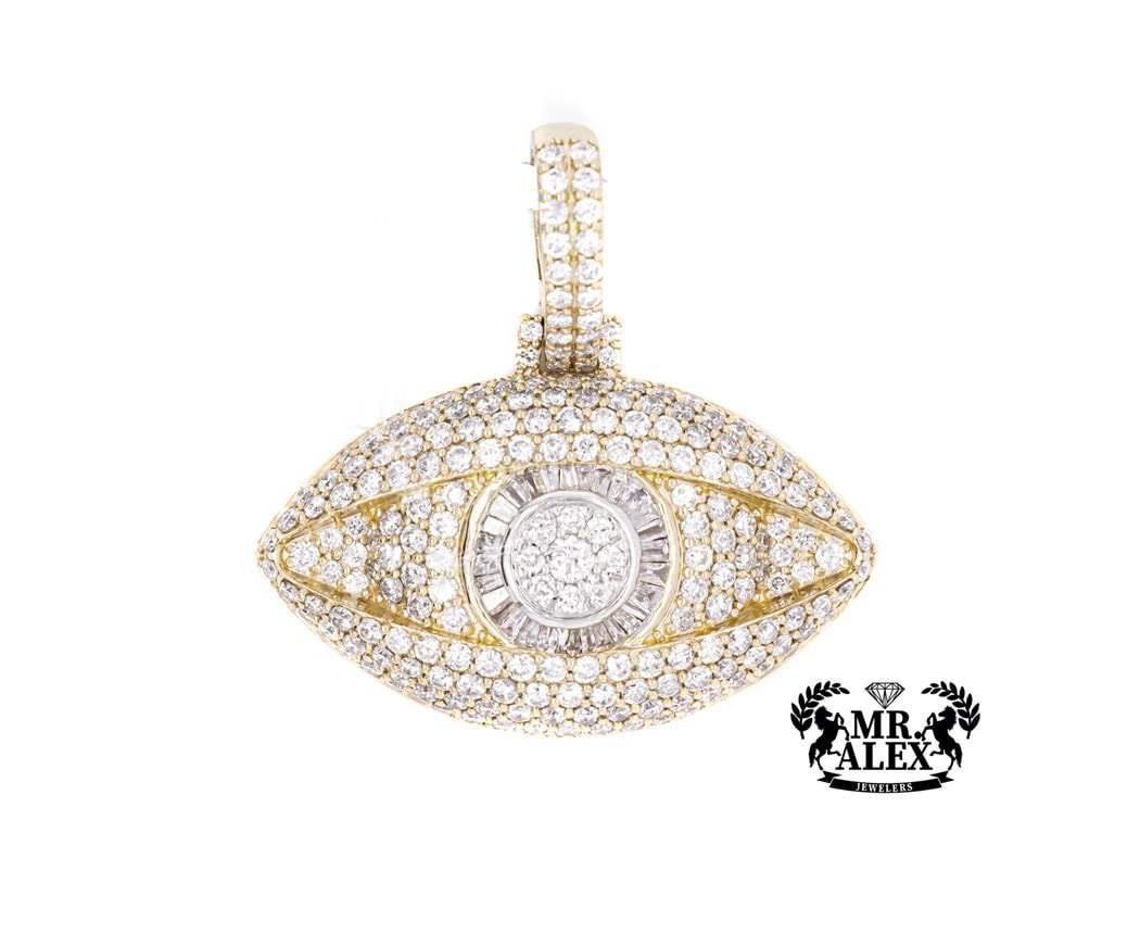 10K Big Luxury Eye Diamond Pendant 4.00CT - Mr. Alex Jewelry