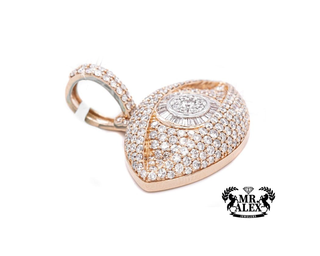 10K Big Luxury Eye Diamond Pendant 4.00CT - Mr. Alex Jewelry