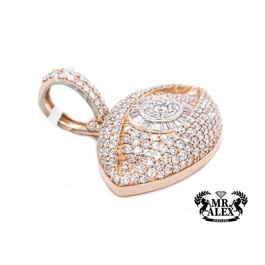 10K Big Luxury Eye Diamond Pendant 4.00CT - Mr. Alex Jewelry
