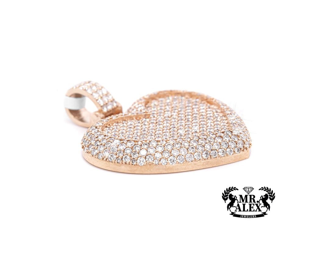 10K Big Luxury Heart Diamond Pendant 4.66CT - Mr. Alex Jewelry