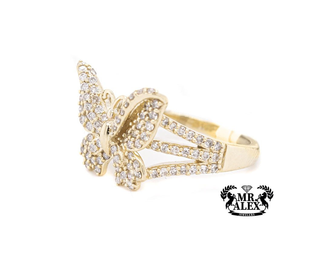 10K Butterfly Diamond Ring 0.90ct - Mr. Alex Jewelry