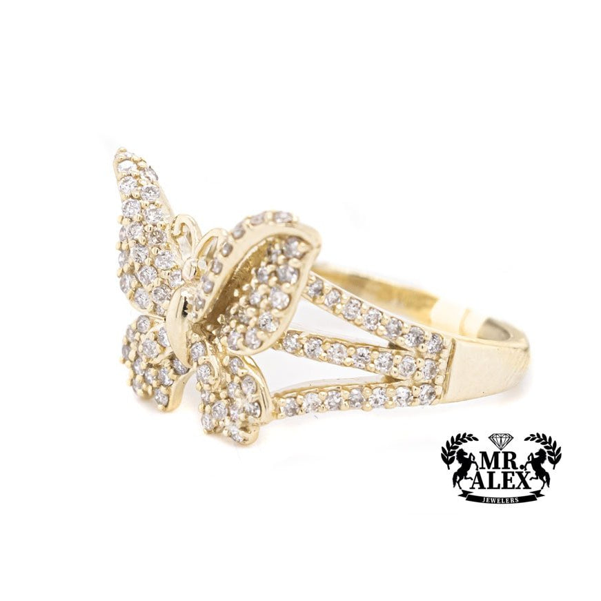 10K Butterfly Diamond Ring 0.90ct - Mr. Alex Jewelry