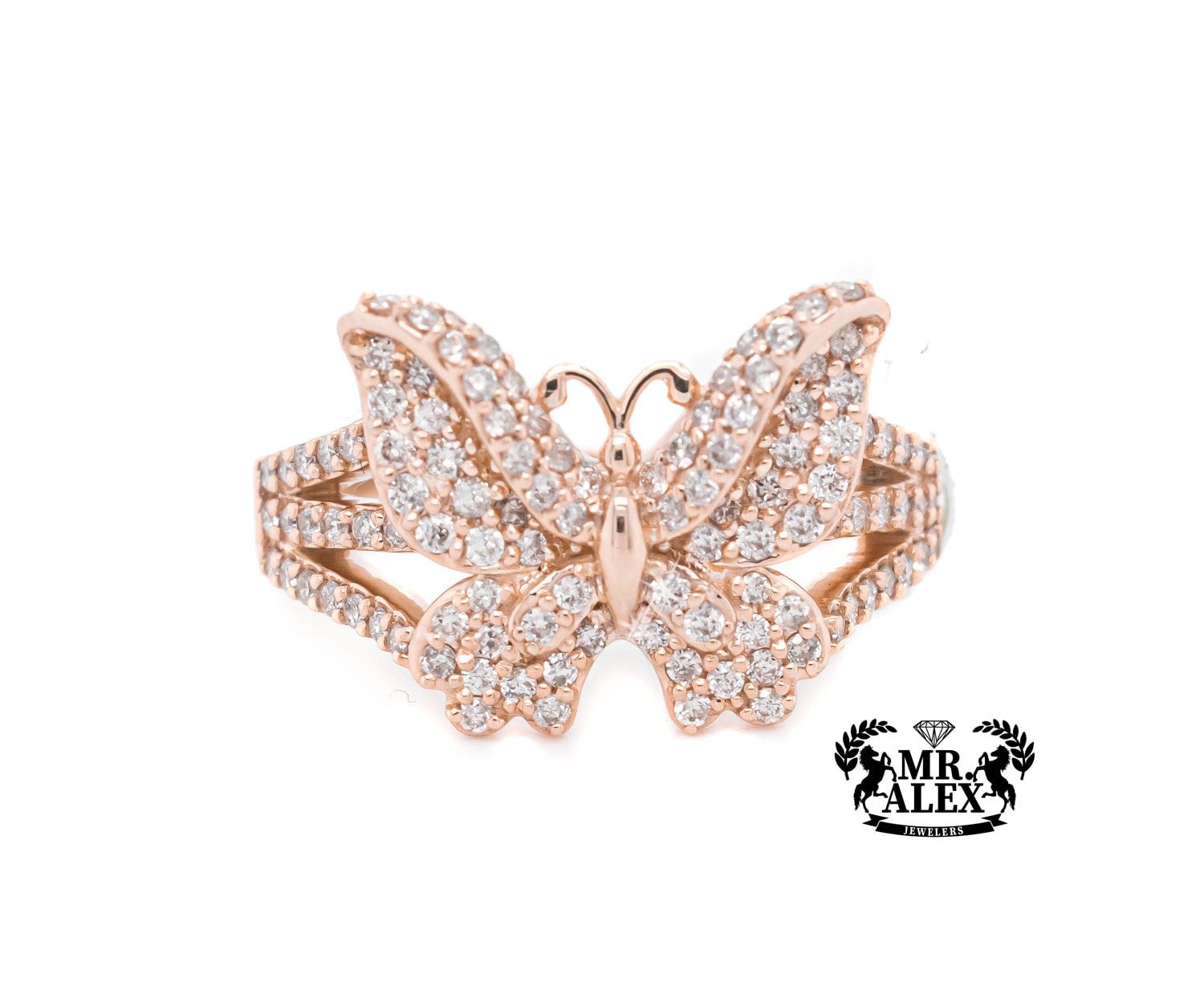 10K Butterfly Diamond Ring 0.90ct - Mr. Alex Jewelry