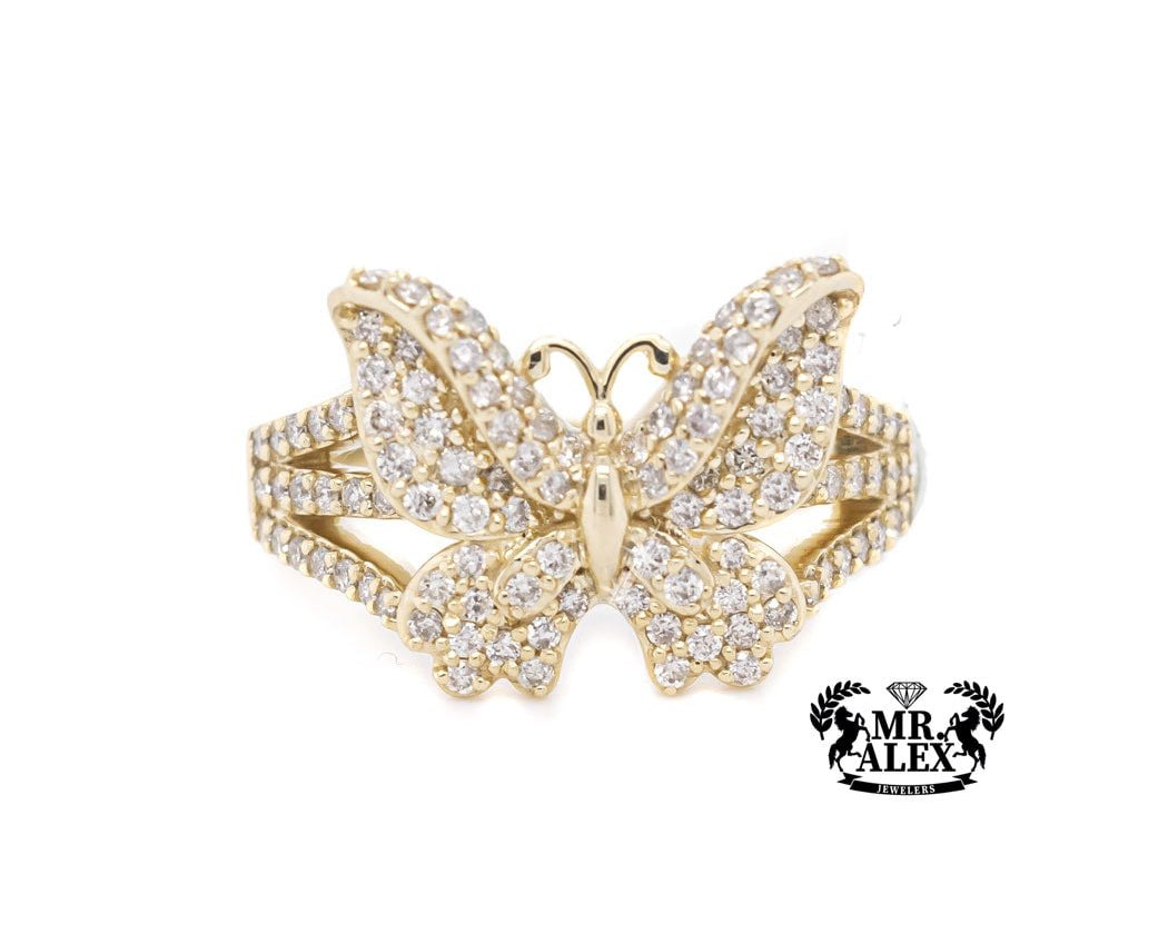 10K Butterfly Diamond Ring 0.90ct - Mr. Alex Jewelry
