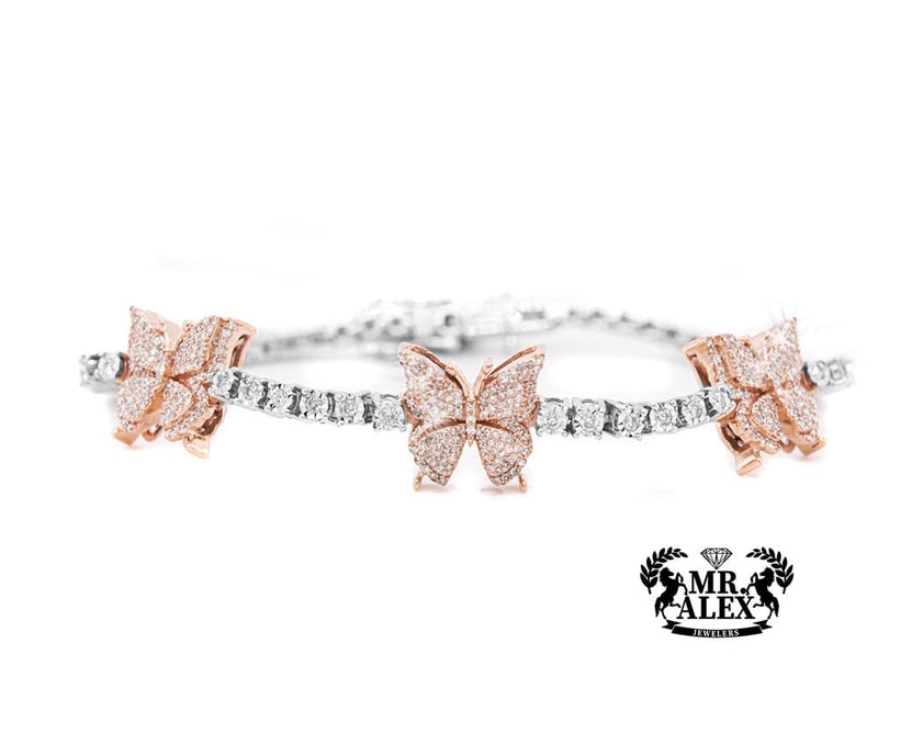 10K Butterfly Tennis Bracelet 1.50ct - Mr. Alex Jewelry