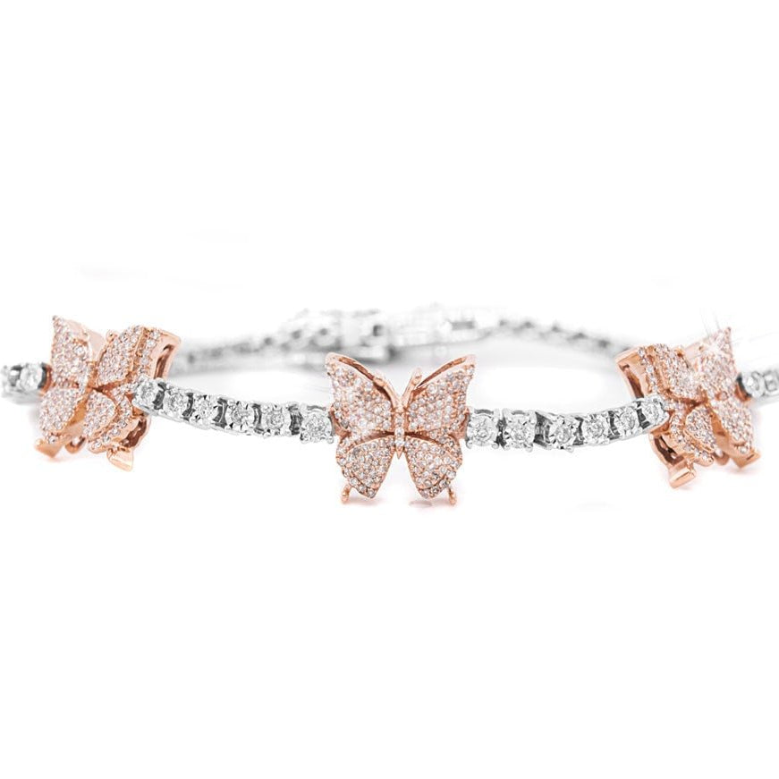 10K Butterfly Tennis Bracelet 1.50ct - Mr. Alex Jewelry