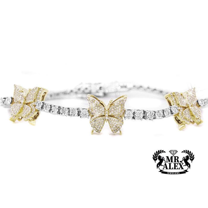 10K Butterfly Tennis Bracelet 1.50ct - Mr. Alex Jewelry