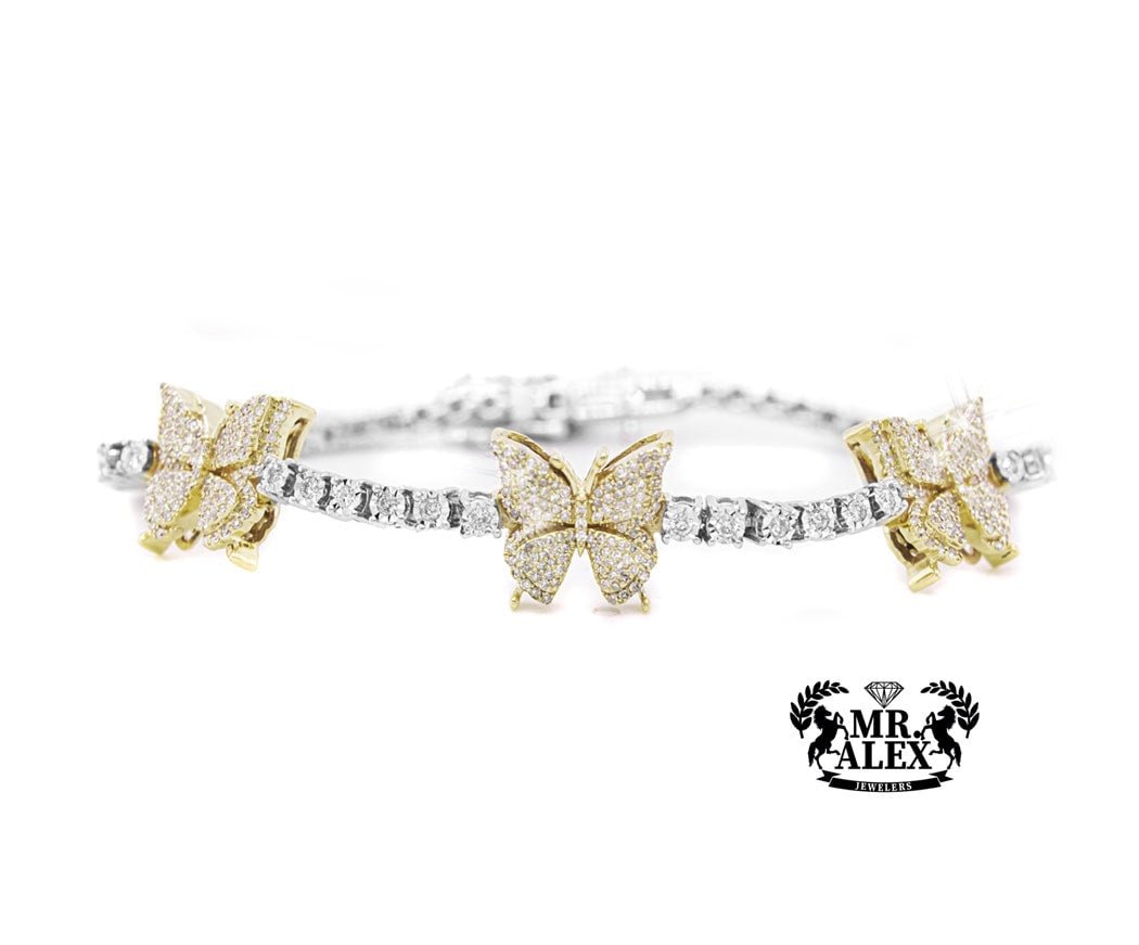 10K Butterfly Tennis Bracelet 1.50ct - Mr. Alex Jewelry