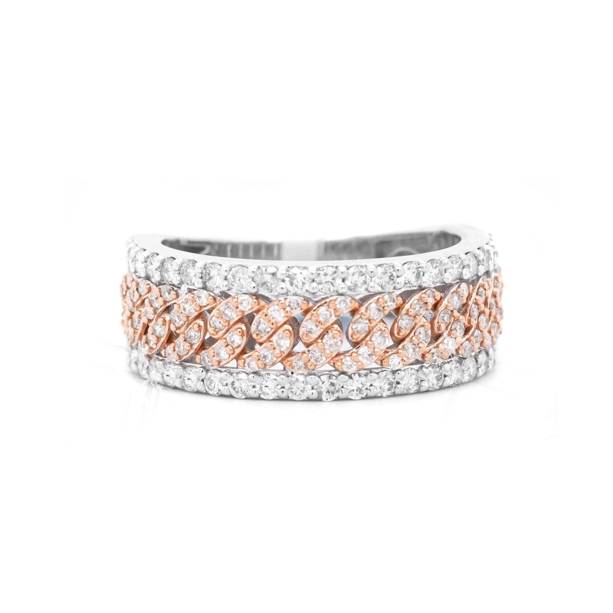 10k Chain Link Diamond Ring 1.35ct - Mr. Alex Jewelry