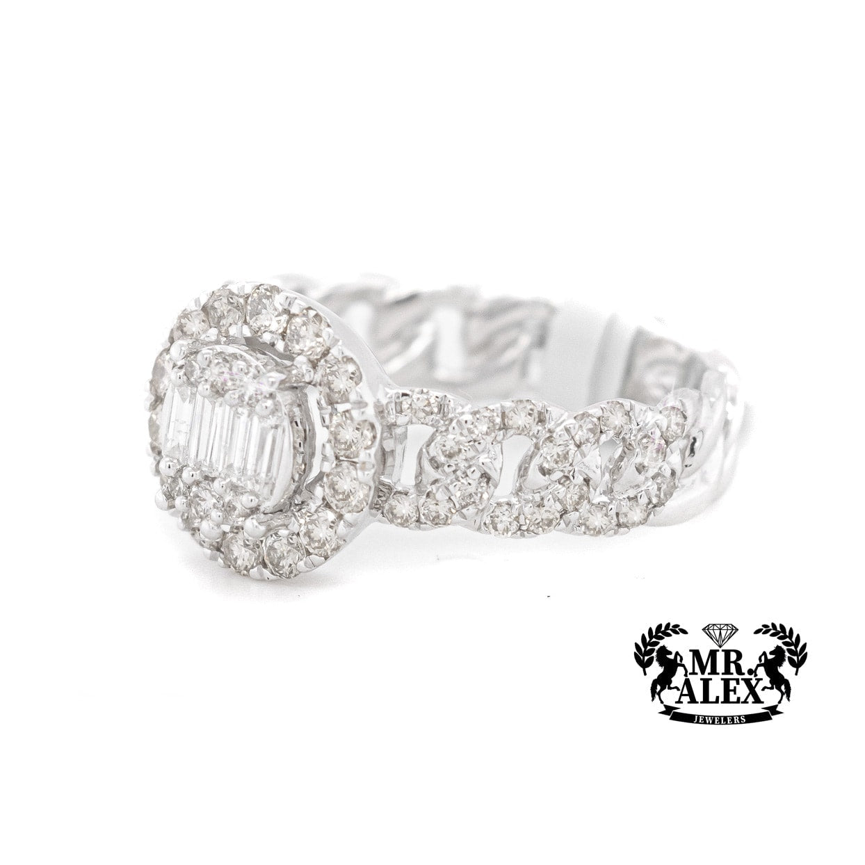 10K Circles 3D in Cuban Diamond Ring 0.85ct - Mr. Alex Jewelry