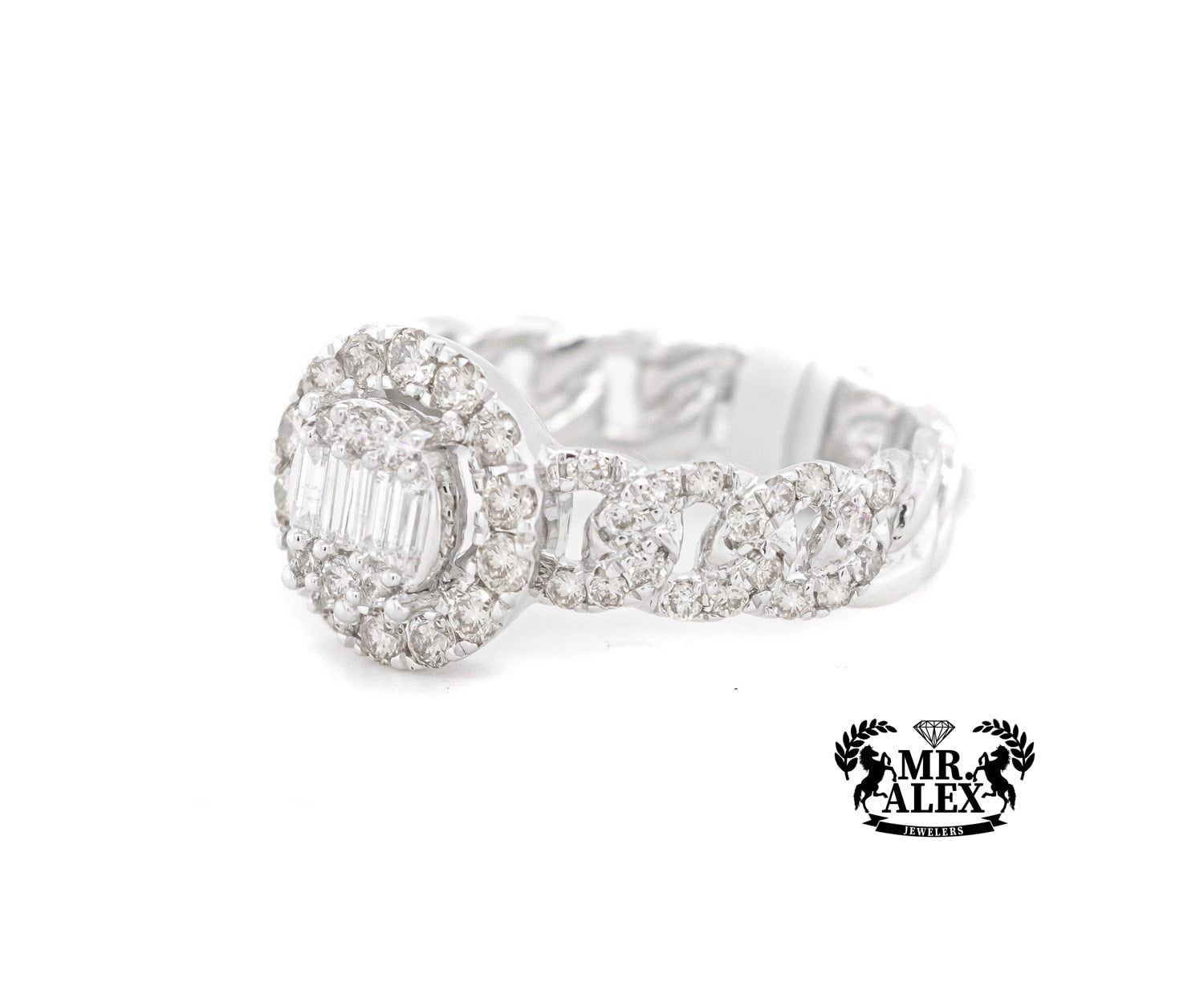 10K Circles 3D in Cuban Diamond Ring 0.85ct - Mr. Alex Jewelry