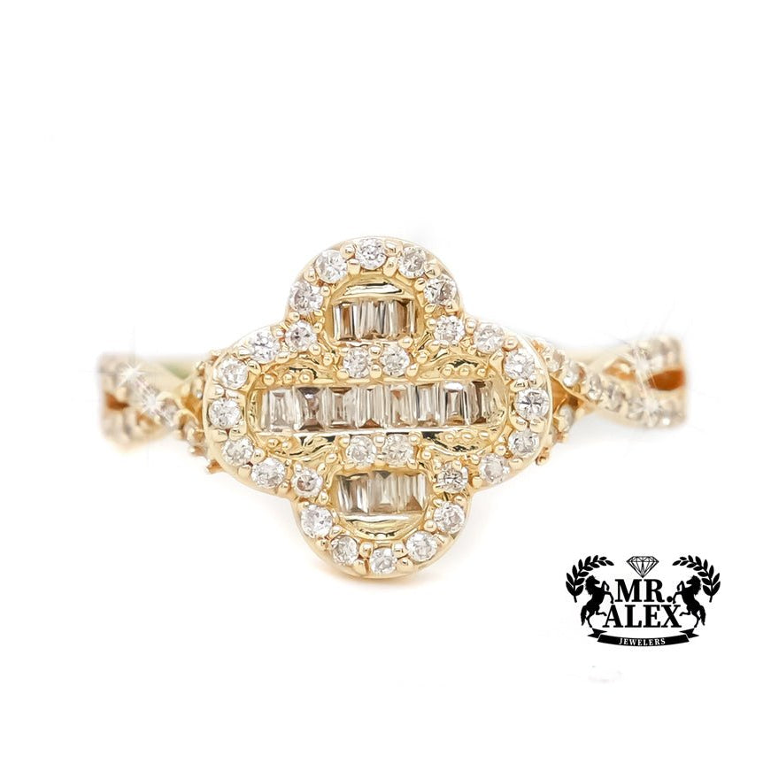 10K Clover infinity Diamond Ring 0.45ct - Mr. Alex Jewelry