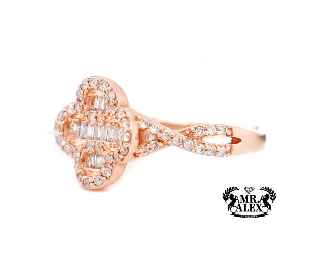 10K Clover infinity Diamond Ring 0.45ct - Mr. Alex Jewelry