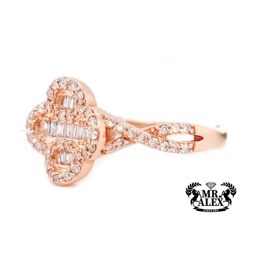 10K Clover infinity Diamond Ring 0.45ct - Mr. Alex Jewelry