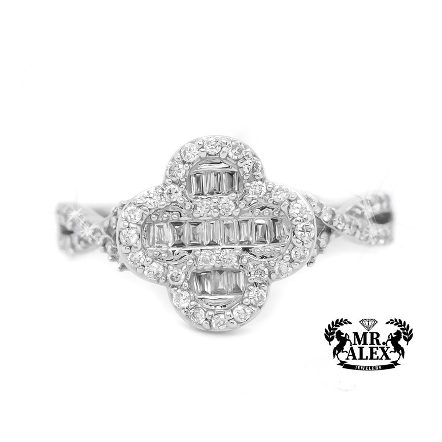 10K Clover infinity Diamond Ring 0.45ct - Mr. Alex Jewelry