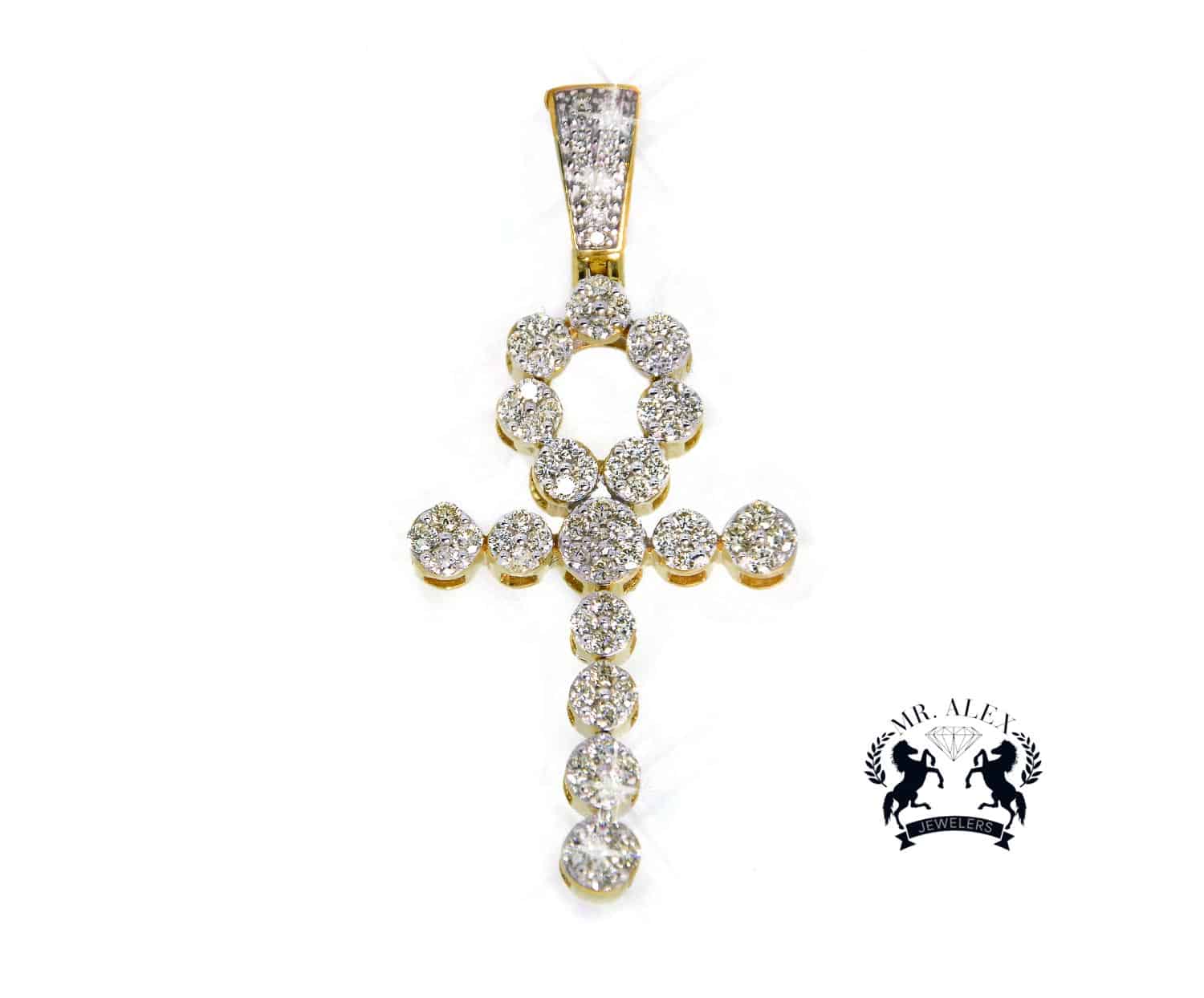 10K Cross Diamond Pendant 0.95ct - Mr. Alex Jewelry