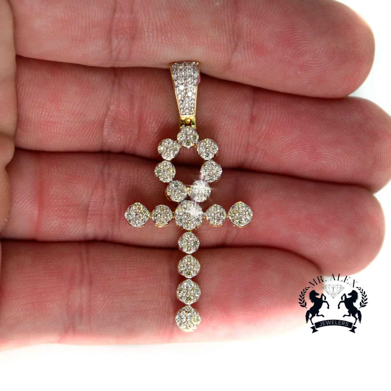 10K Cross Diamond Pendant 0.95ct - Mr. Alex Jewelry