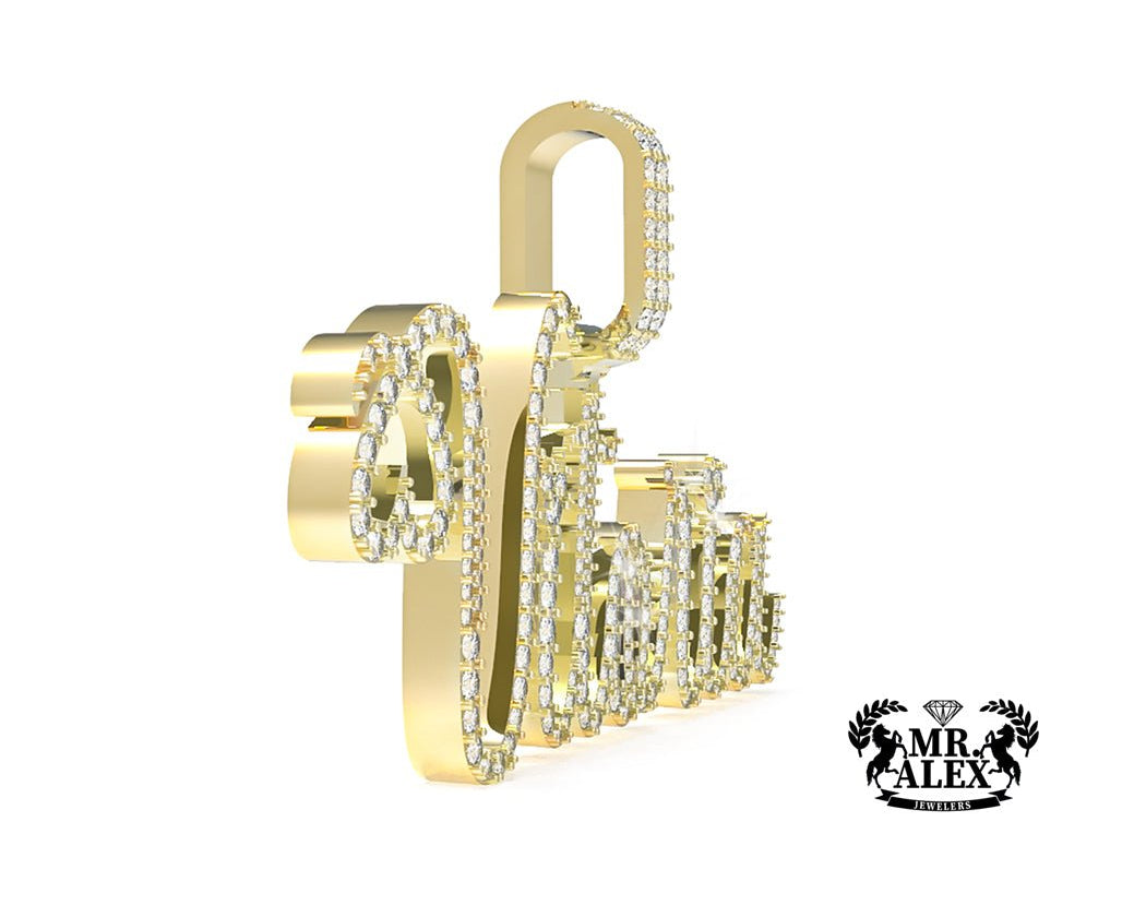 10K Custom Names Diamonds Charms 1 Layers - Mr. Alex Jewelry
