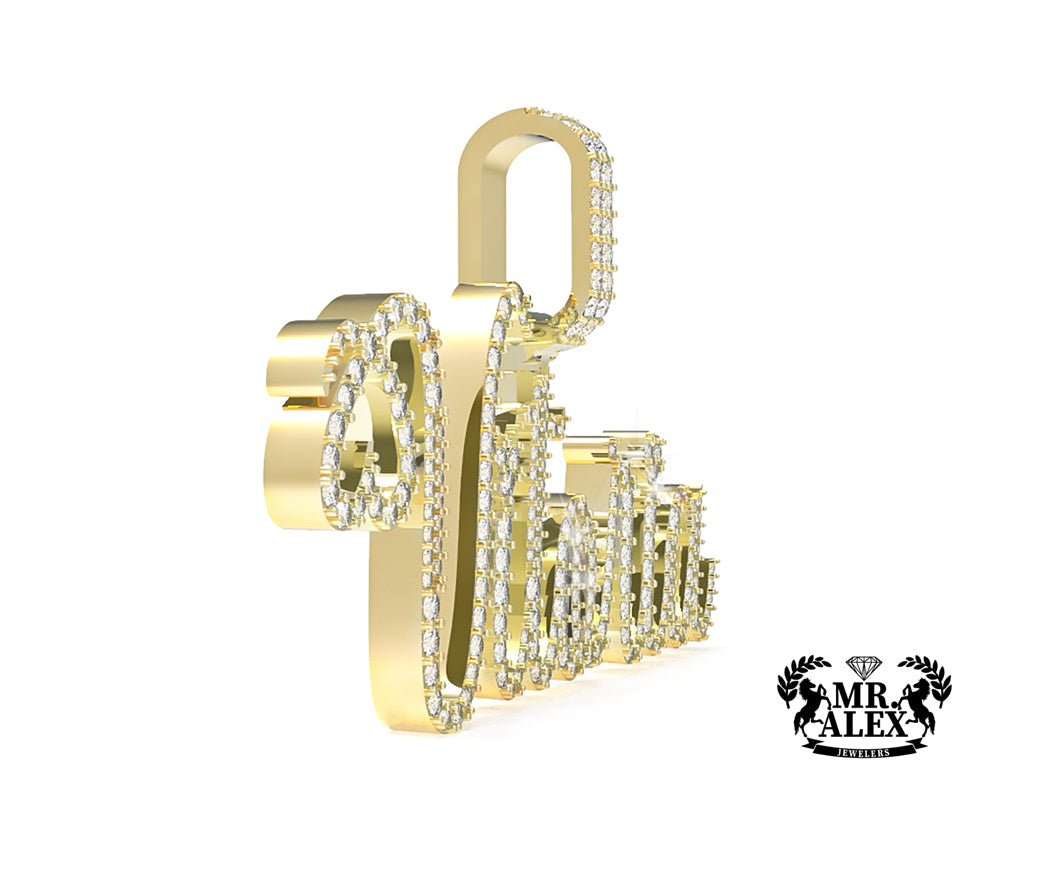 Cheapest Diamond Names 10K Custom Names Diamonds Charms 1 Layers - Mr. Alex Jewelry