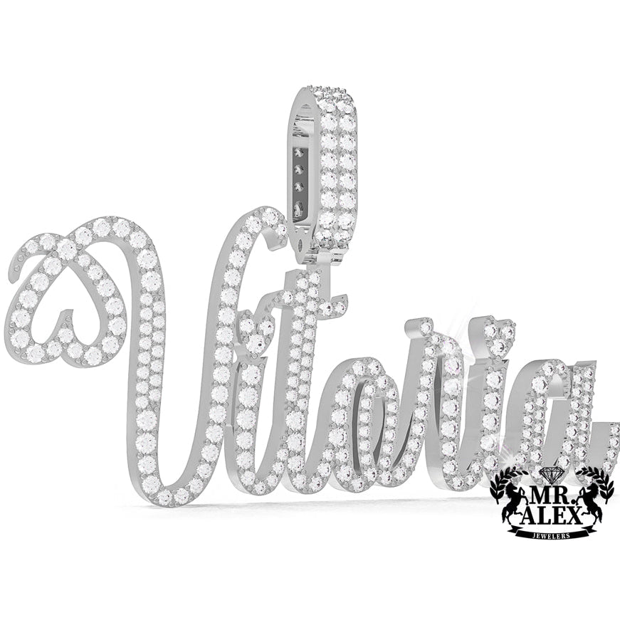 10K Custom Names Diamonds Charms 1 Layers - Mr. Alex Jewelry