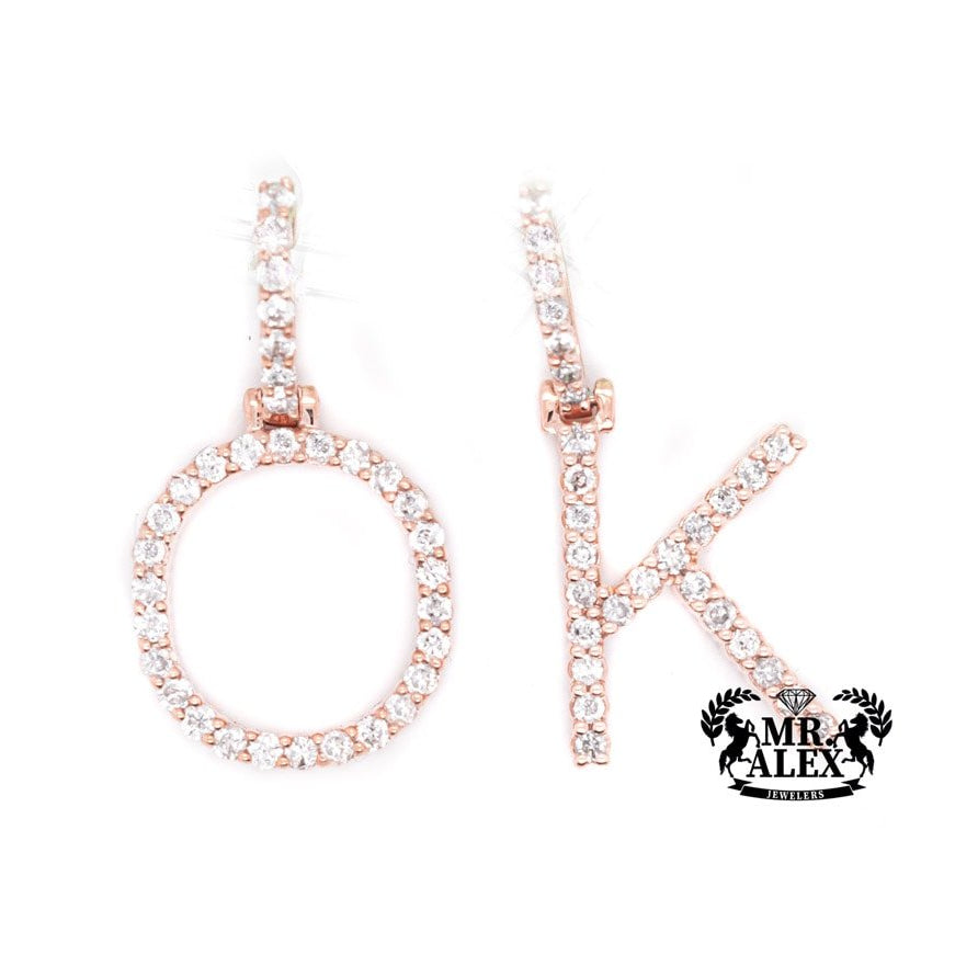 10k Diamond Alphabet A-Z Initials 0.45ct Rose Gold - Mr. Alex Jewelry
