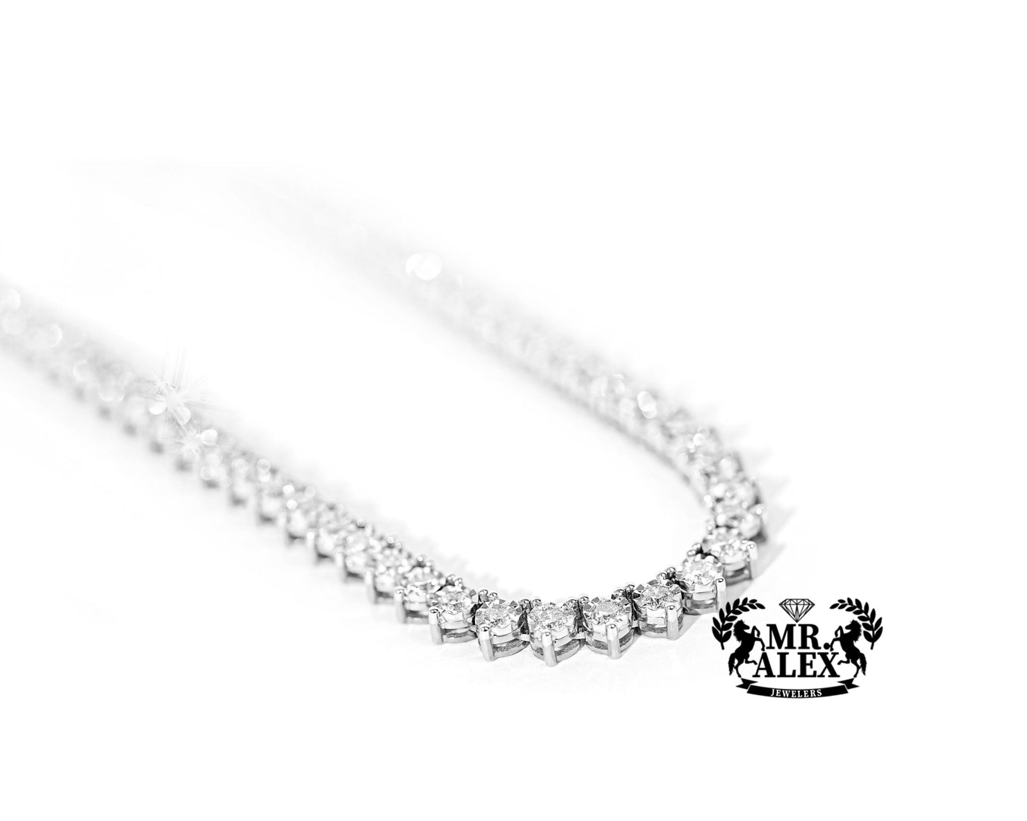10k Diamond Tennis Necklace Solid 2.6mm 2.15ct - Mr. Alex Jewelry