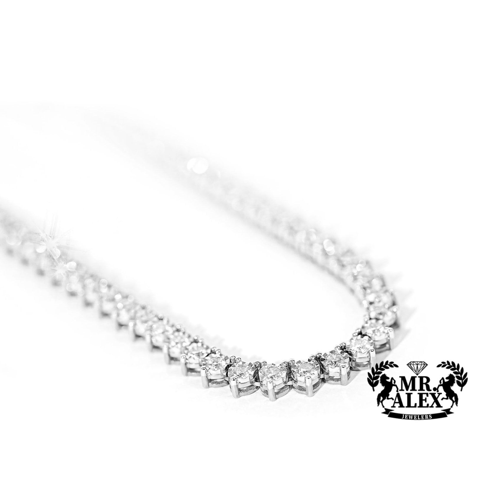 10k Diamond Tennis Necklace Solid 2.6mm 2.15ct - Mr. Alex Jewelry