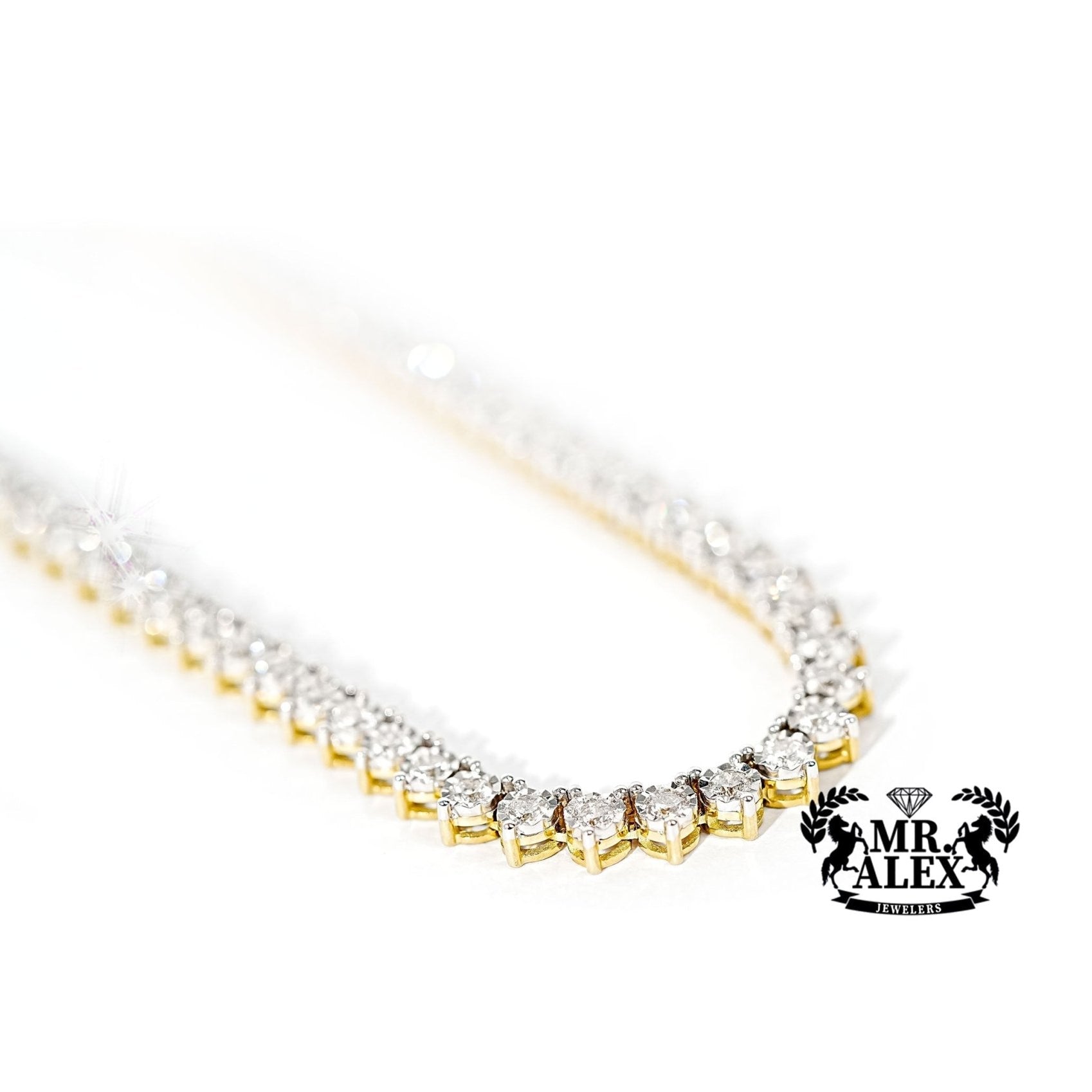 10k Diamond Tennis Necklace Solid 2.6mm 2.15ct - Mr. Alex Jewelry