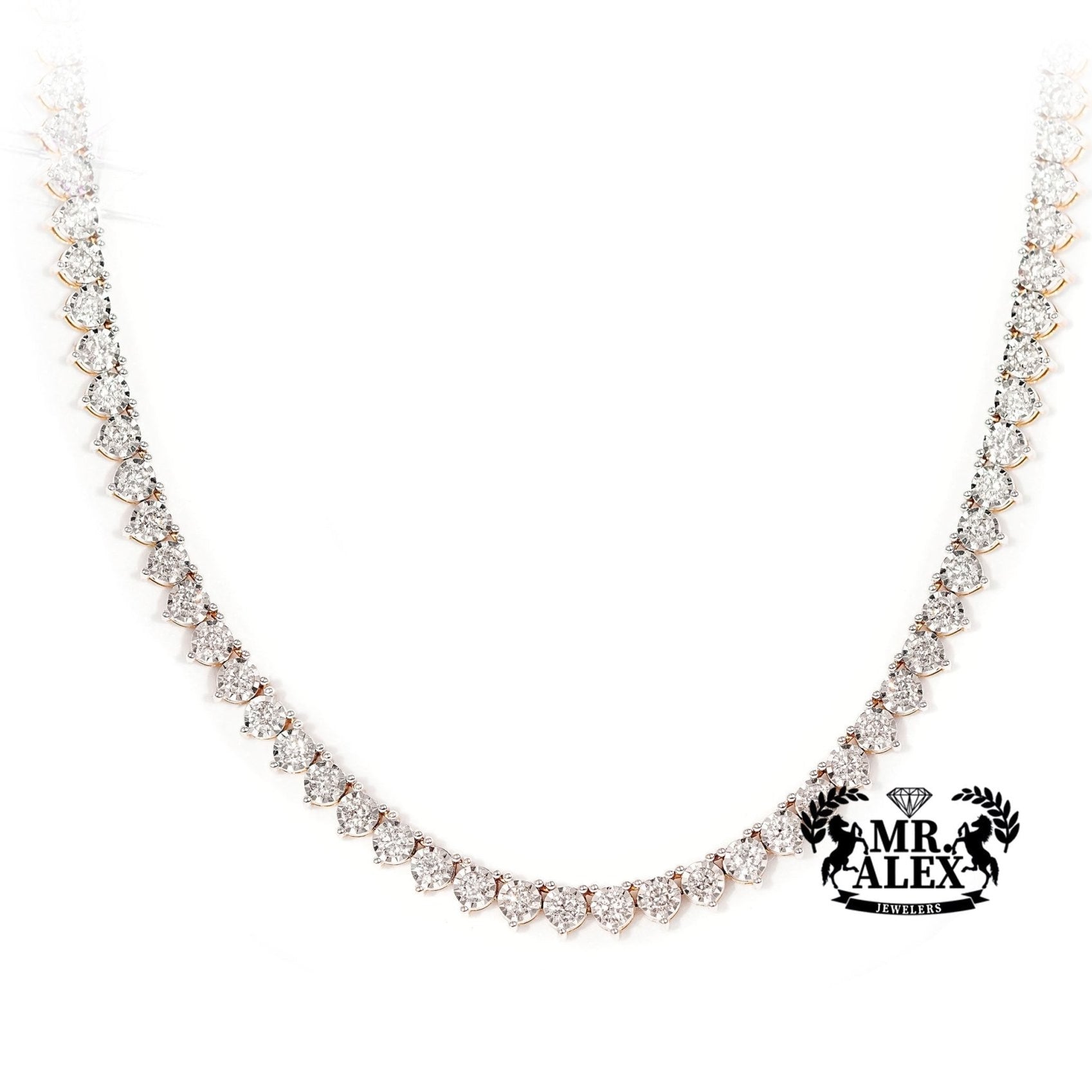 10k Diamond Tennis Necklace Solid 2.6mm 2.15ct - Mr. Alex Jewelry