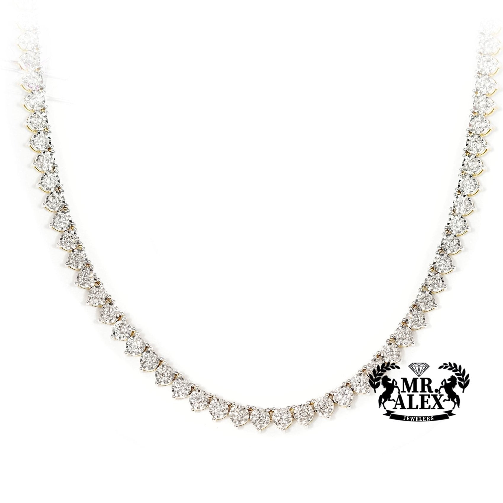 10k Diamond Tennis Necklace Solid 2.6mm 2.15ct - Mr. Alex Jewelry
