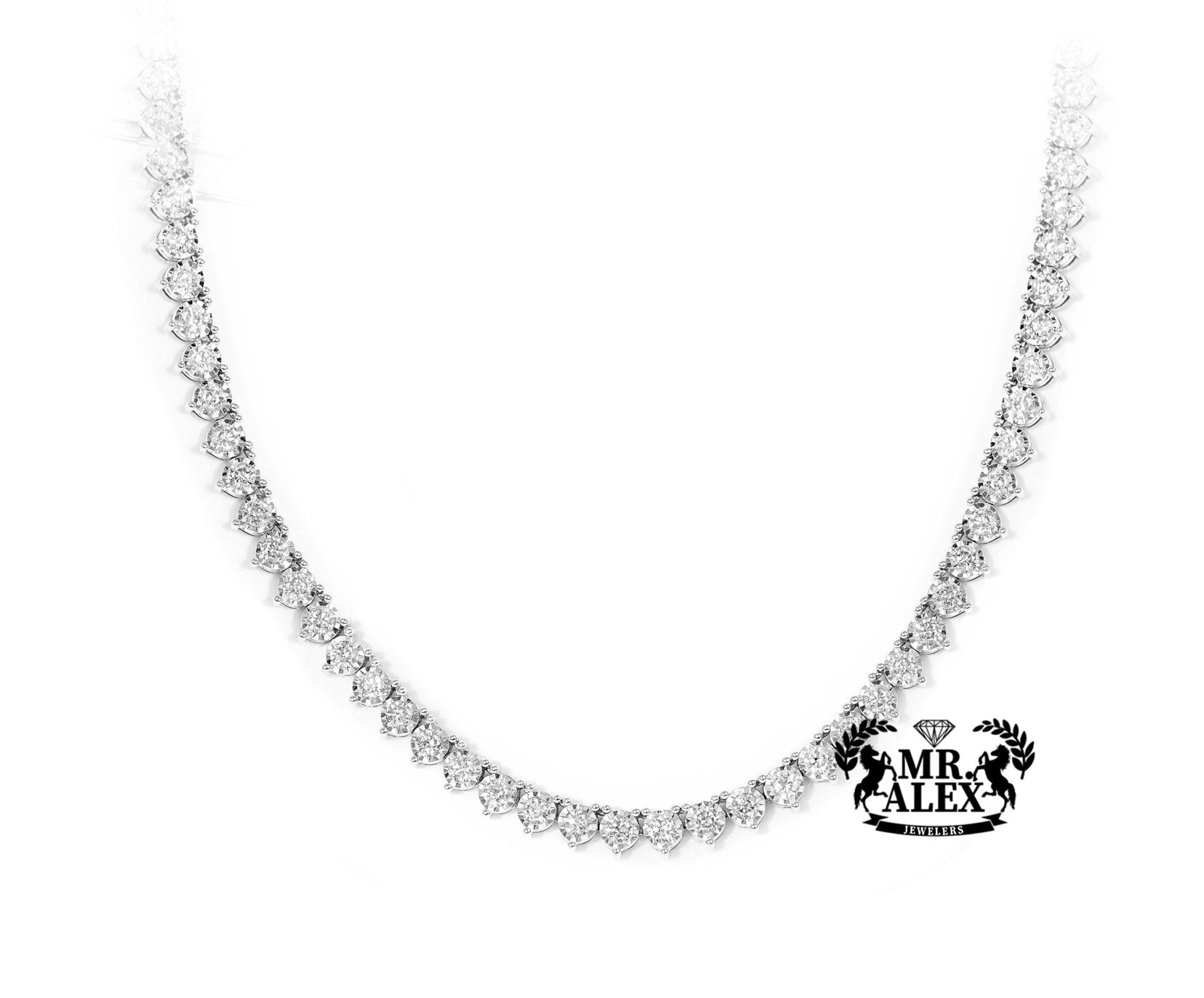10k Diamond Tennis Necklace Solid 2.6mm 2.15ct - Mr. Alex Jewelry