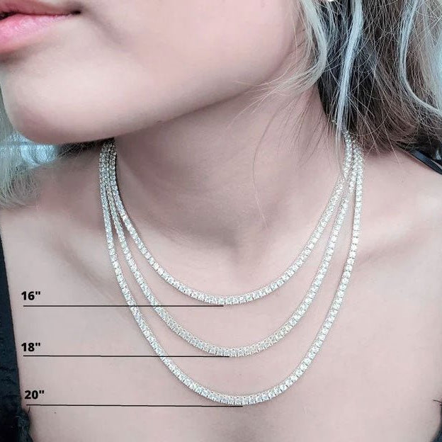 10k Diamond Tennis Necklace Solid 3.8mm 3.75ct - Mr. Alex Jewelry