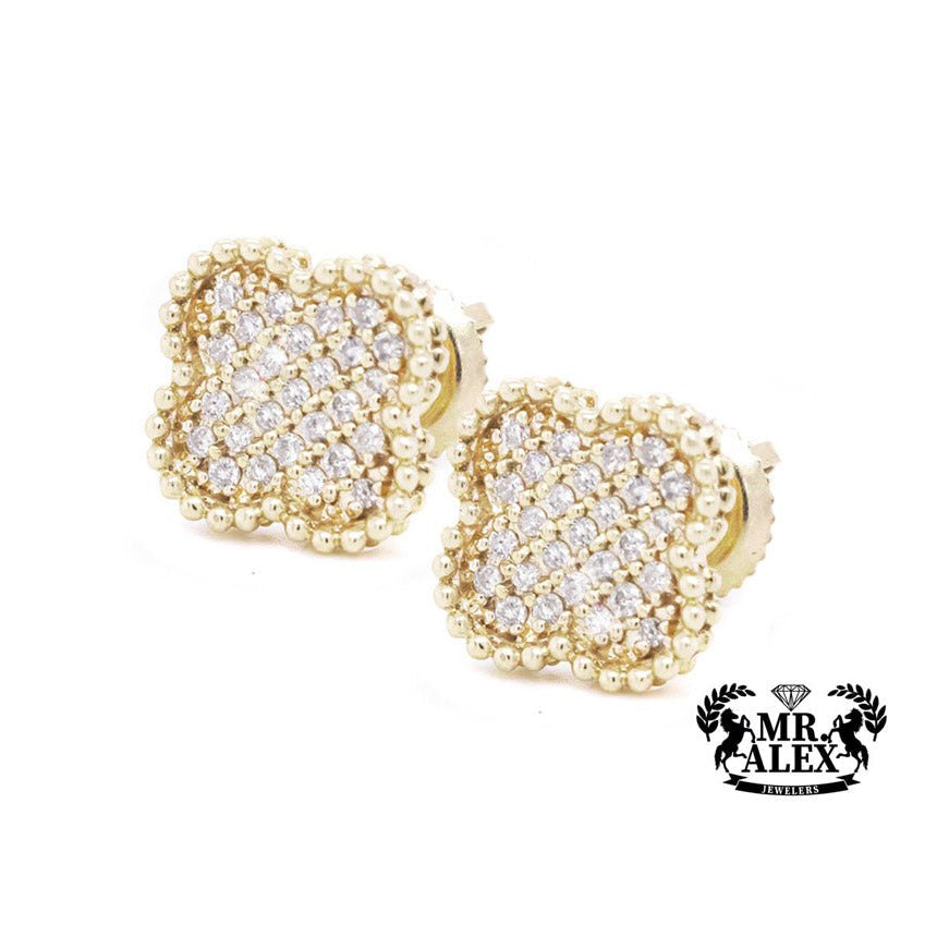 10k Diamonds Clovers Earrings 0.30 CT - Mr. Alex Jewelry
