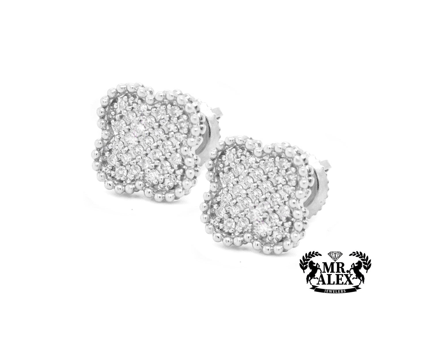 10k Diamonds Clovers Earrings 0.30 CT - Mr. Alex Jewelry