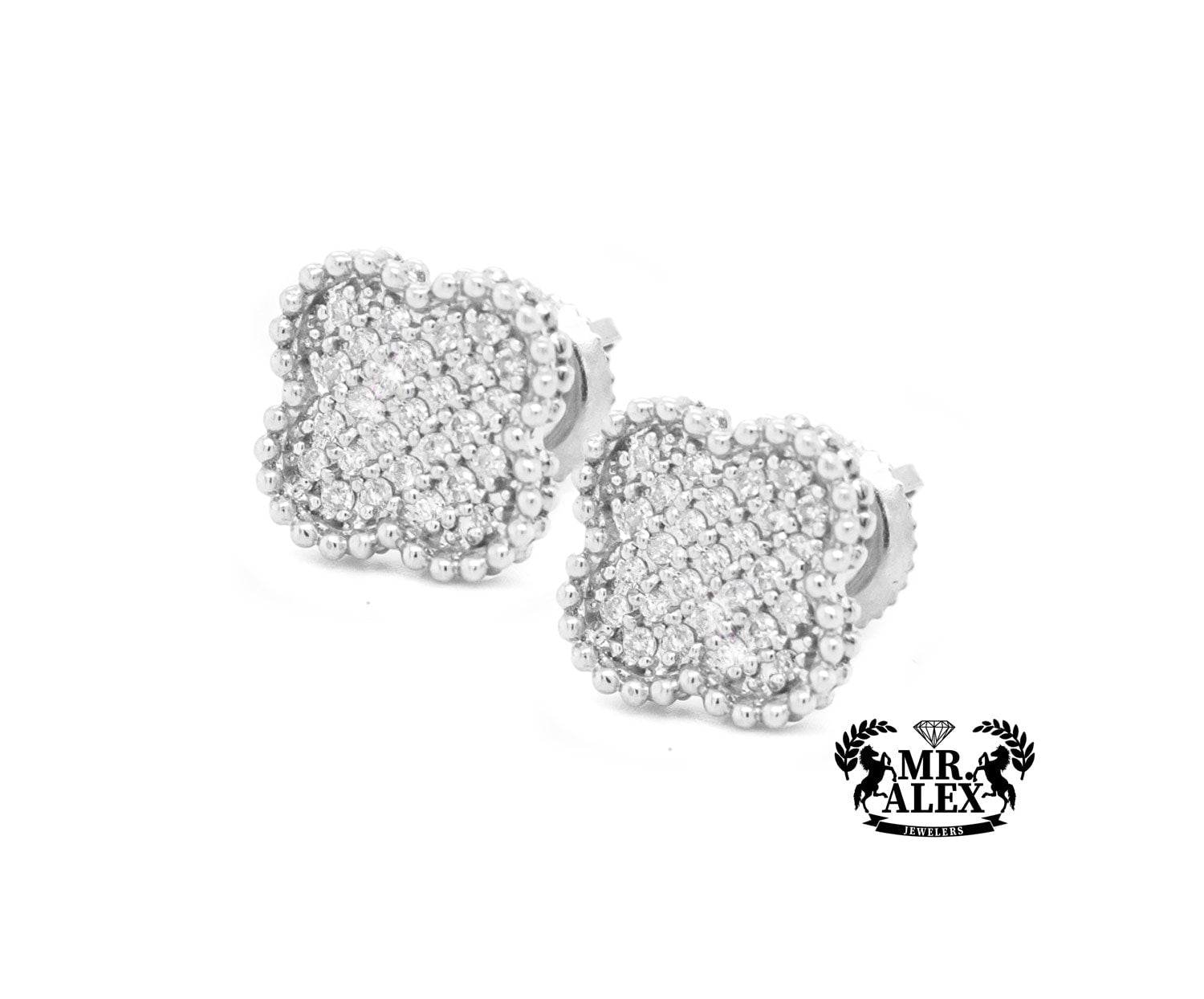 10k Diamonds Clovers Earrings 0.30 CT - Mr. Alex Jewelry