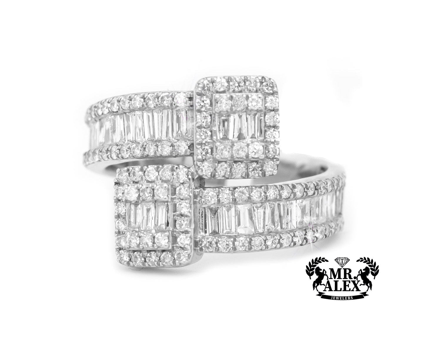 10k Double Row Baguette Ring 2.35ct - Mr. Alex Jewelry