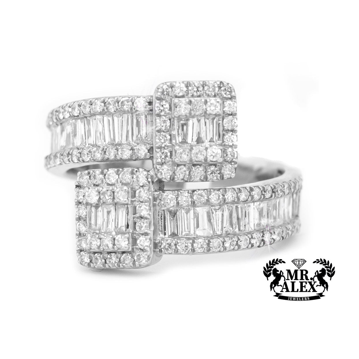 10k Double Row Baguette Ring 2.35ct - Mr. Alex Jewelry