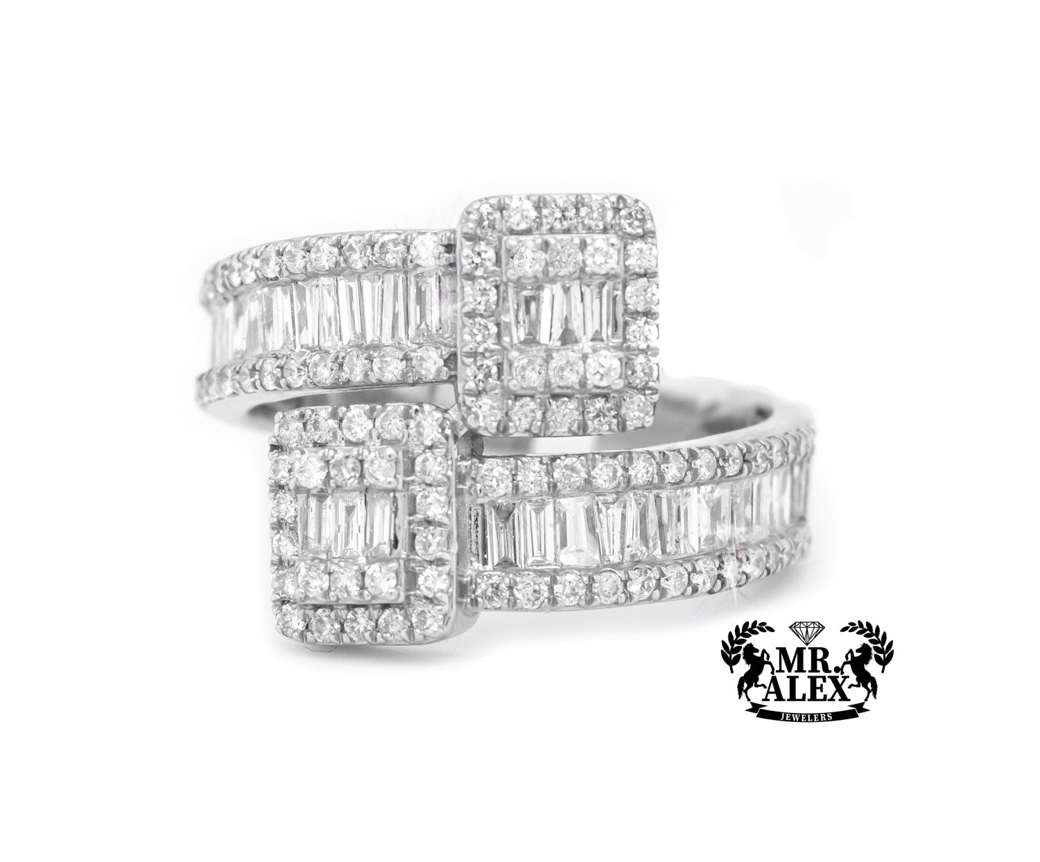 10k Double Row Baguette Ring 2.35ct - Mr. Alex Jewelry