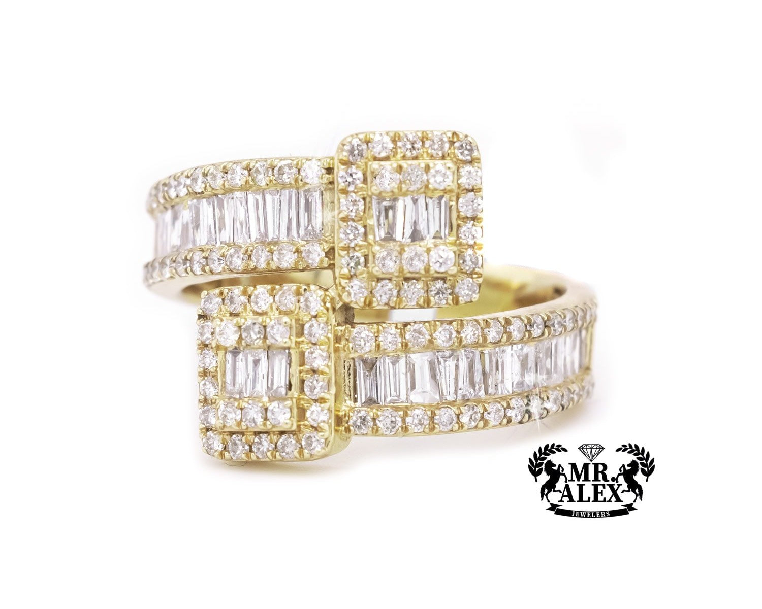 10k Double Row Baguette Ring 2.35ct - Mr. Alex Jewelry