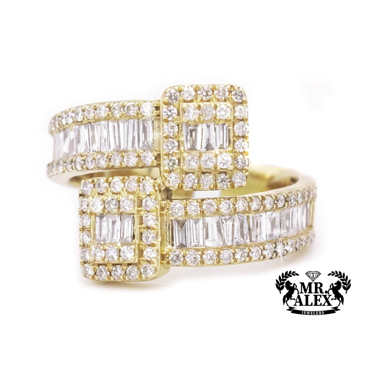 10k Double Row Baguette Ring 2.35ct - Mr. Alex Jewelry