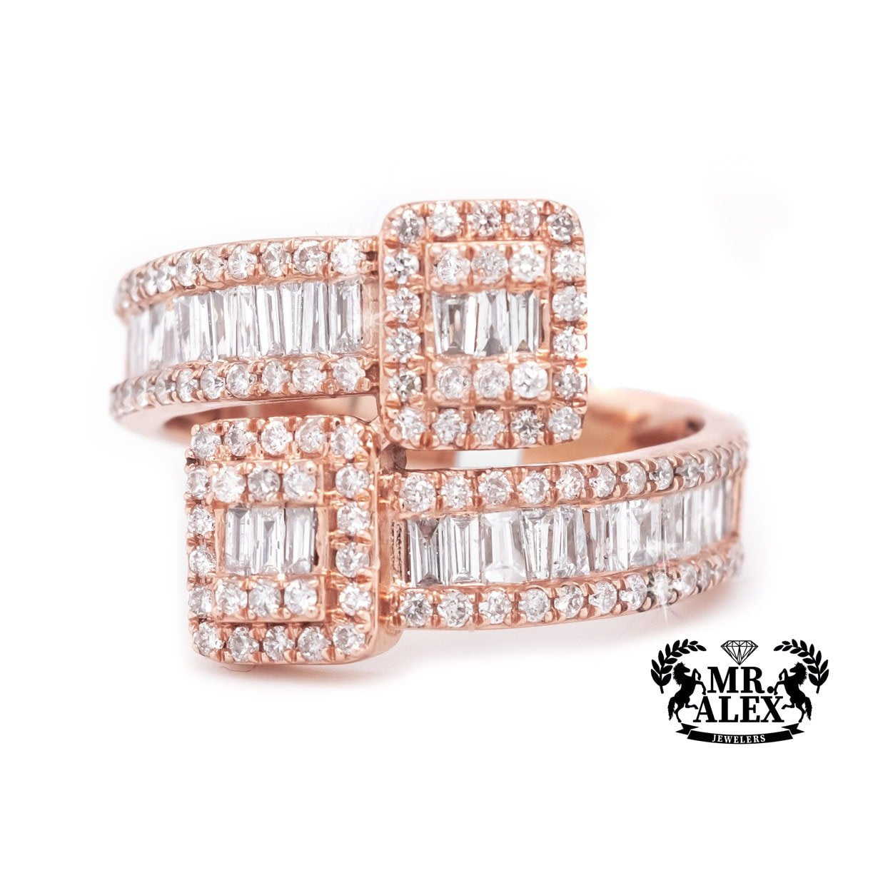 10k Double Row Baguette Ring 2.35ct - Mr. Alex Jewelry
