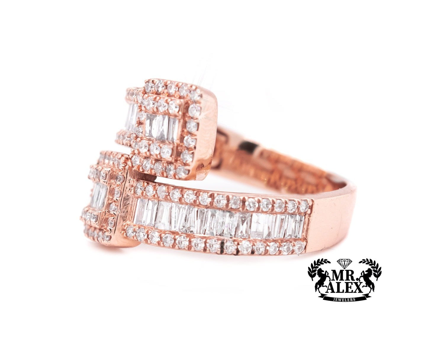10k Double Row Baguette Ring 2.35ct - Mr. Alex Jewelry