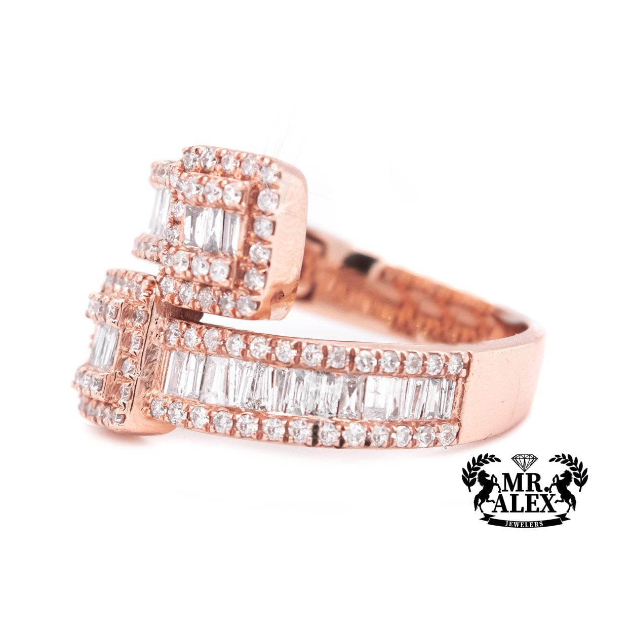 10k Double Row Baguette Ring 2.35ct - Mr. Alex Jewelry