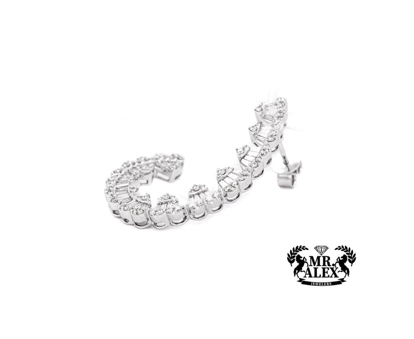 10k Earrings J Shape in hearts 1.90ct - Mr. Alex Jewelry