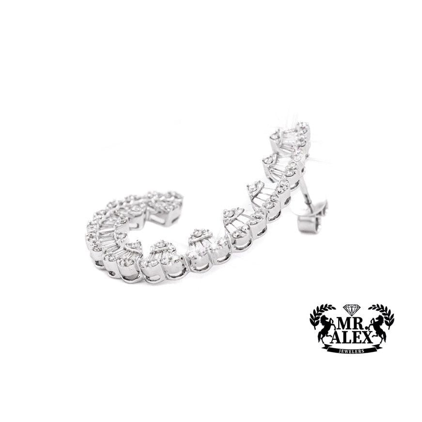 10k Earrings J Shape in hearts 1.90ct - Mr. Alex Jewelry