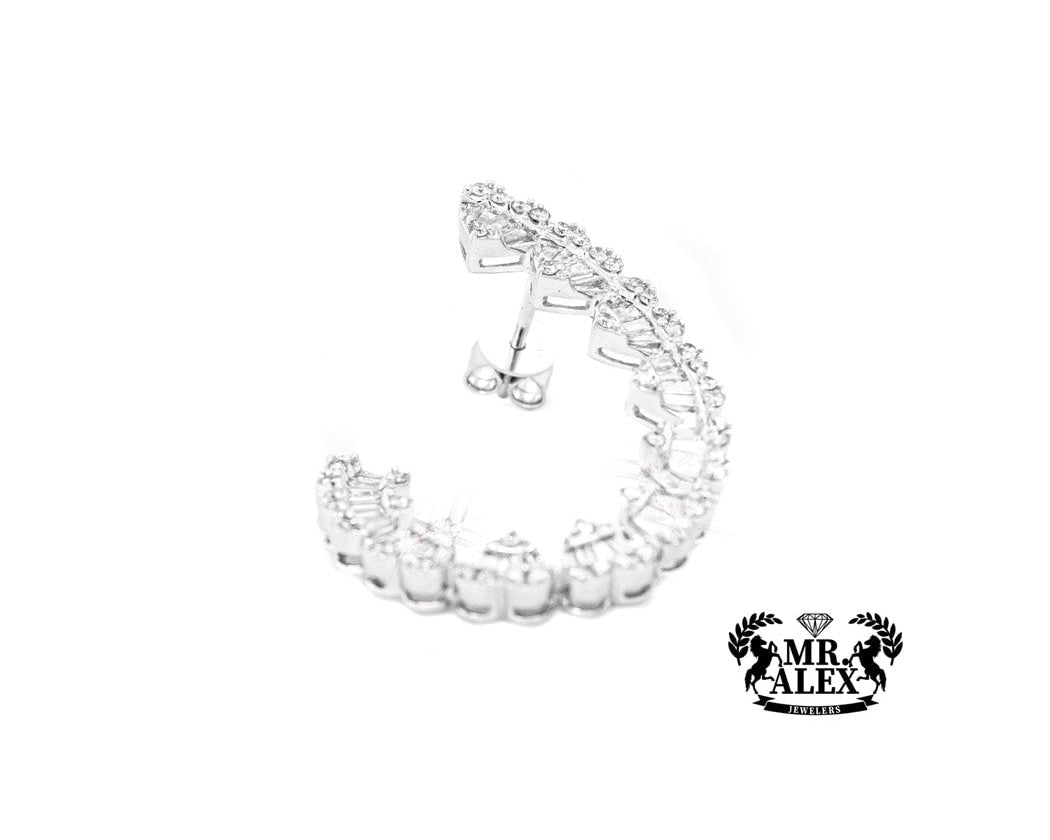 10k Earrings J Shape in hearts 1.90ct - Mr. Alex Jewelry