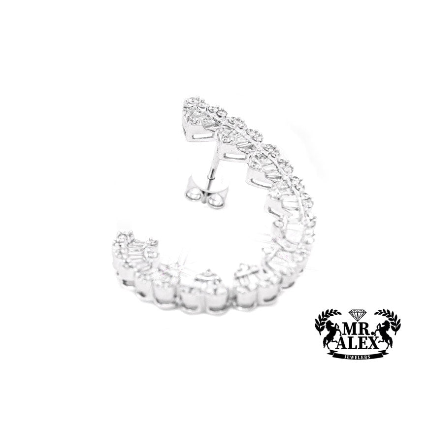 10k Earrings J Shape in hearts 1.90ct - Mr. Alex Jewelry